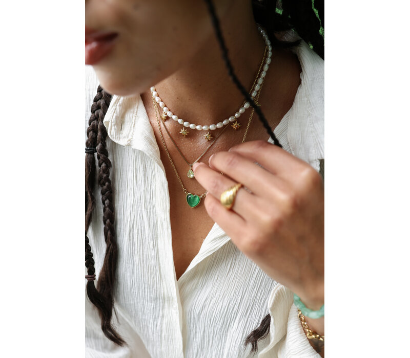 Freshwater Pearls Necklace With Shinning Stars