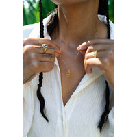 Yellow Rectangle Shining Star Necklace