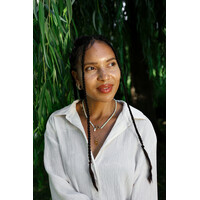 Gele Rechthoek Sprankelende Ster Ketting