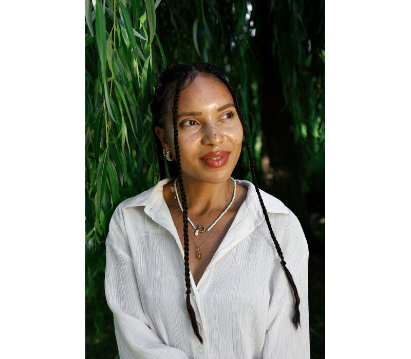 Gele Rechthoek Sprankelende Ster Ketting