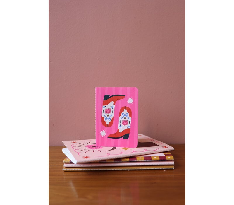 Mini Soft Cover Notebook Blanco Western Boots