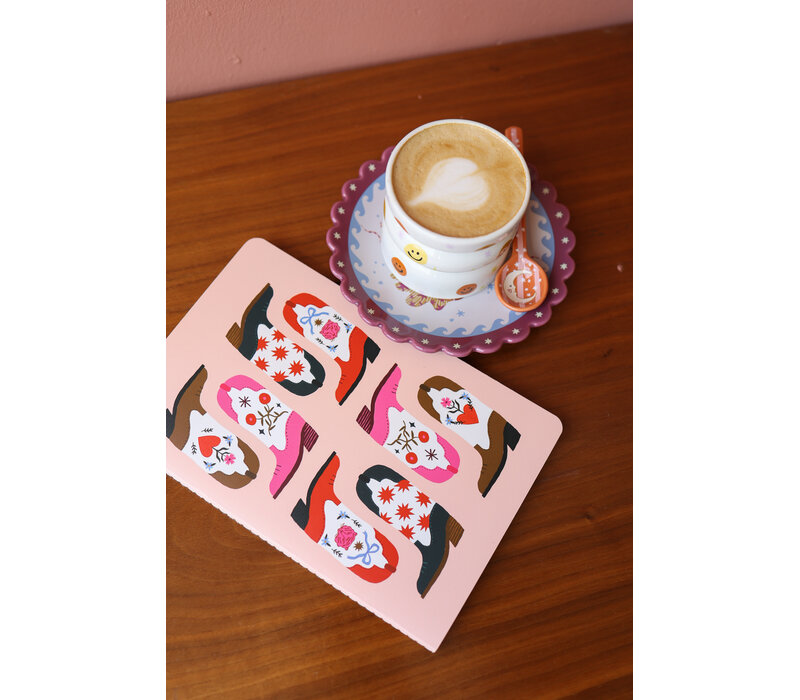 Soft Cover Notebook Dots Western Boots