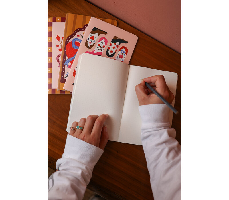 Soft Cover Notebook Dots Western Boots
