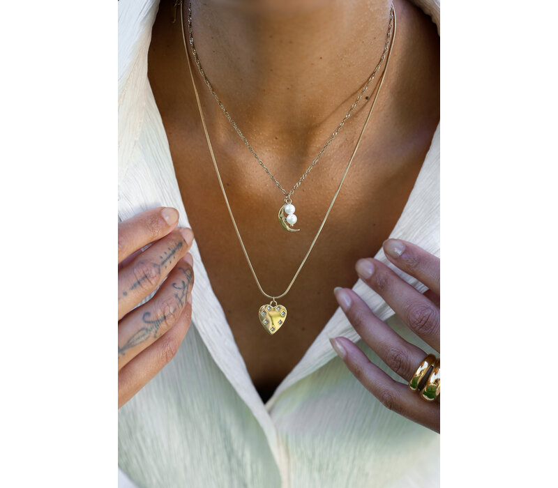 Maan en Parels Ketting