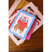 Mini Soft Cover Notebook Blanco Heart with Tiger