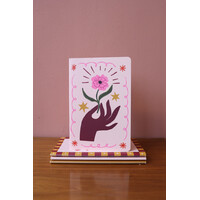 Soft Cover Notebook Dots Hand with Flower