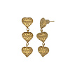 All the Luck in the World Textured Three Hearts Earrings