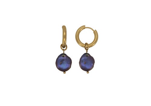 All the Luck in the World Purple Multi Colored Pearl Hoops