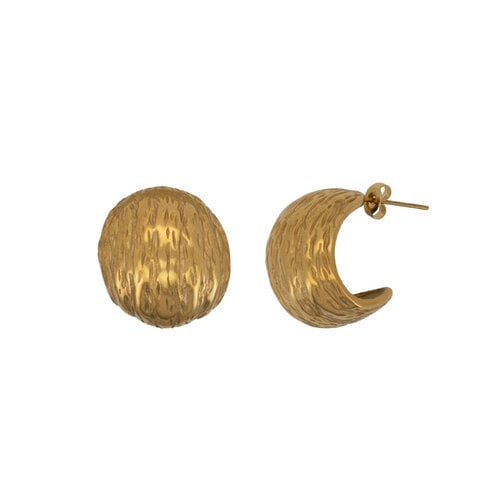 Textured Walnut Earrings 