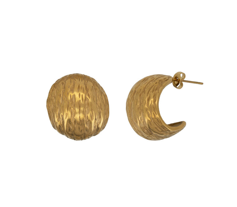 Textured Walnut Earrings