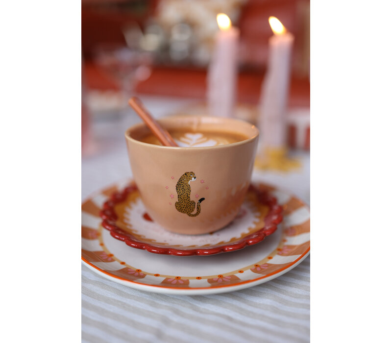 Large Peach Cup Leopard