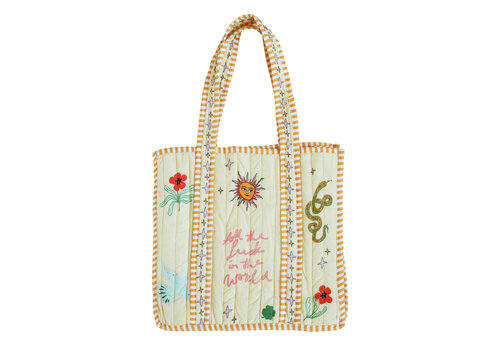 All the Luck in the World Gele Tote Bag Symbolen