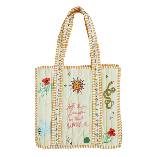 Gele Tote Bag Symbolen 