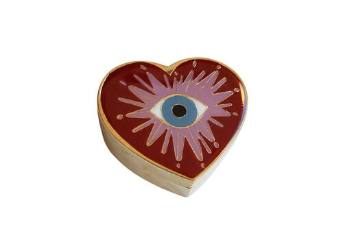 All the Luck in the World Brass Box Heart with Eye