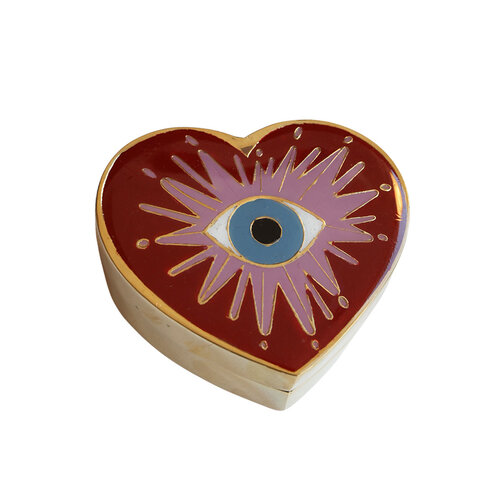 Messing Doosje Hart met Oog 