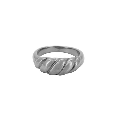 Medium Plain Croissant Ring Silverplated 