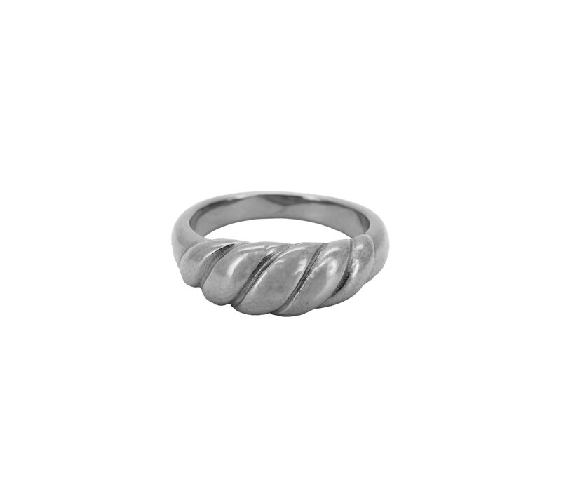 Medium Plain Croissant Ring Silverplated