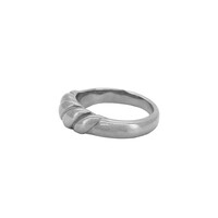 Medium Plain Croissant Ring Silverplated