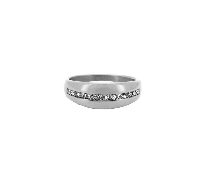Ronde Basic met Zirkonia Ring  Silverplated