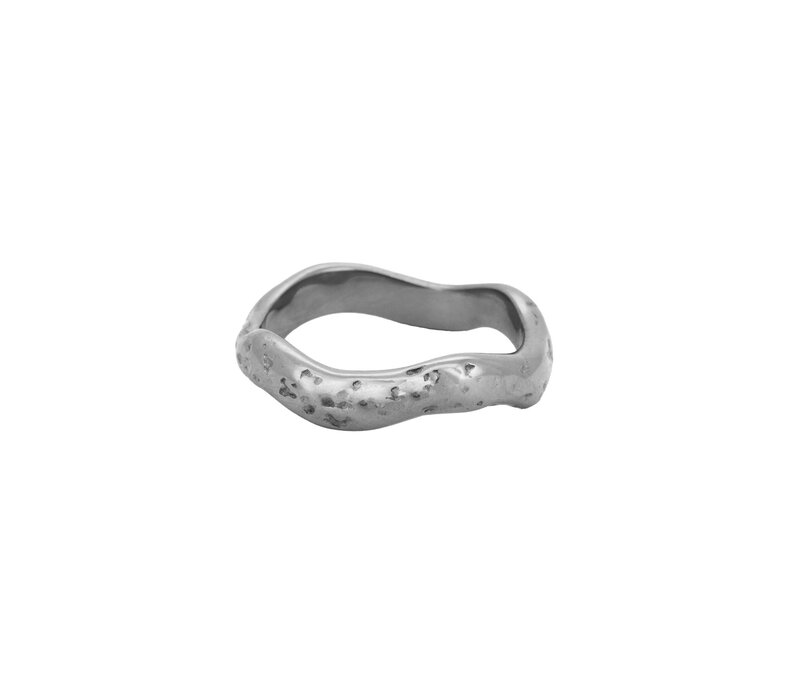 Medium Organic Textured Ring Silverplated