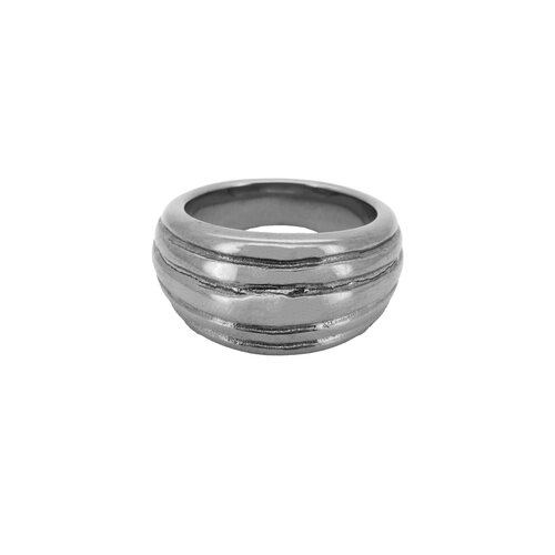 Grote Horizontale Streep Ring Silverplated 