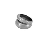 Large Double Plain Ring Silverplated
