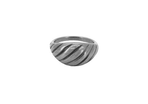 All the Luck in the World Large Plain Croissant Ring Silverplated