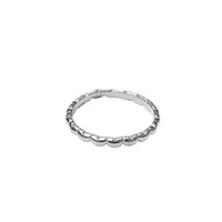 Small Bar Hearts Ring Silverplated