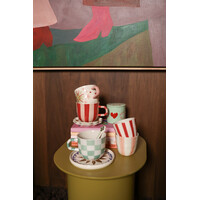 Mok Roze Strepen Handgeschilderd