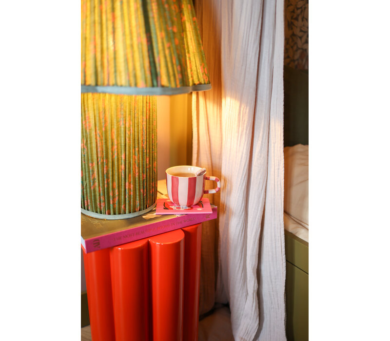 Mok Roze Strepen Handgeschilderd