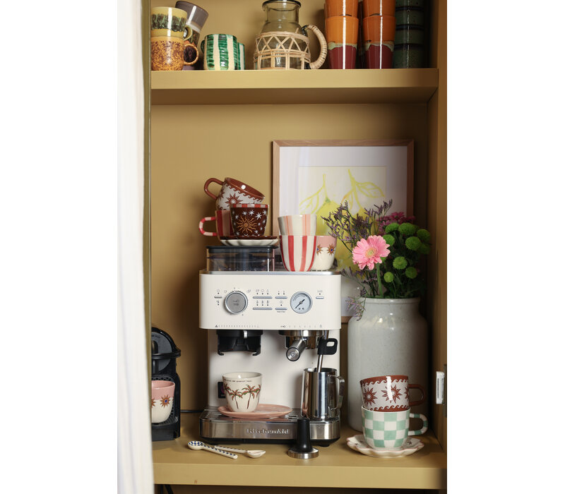 Mug Checkerboard Pattern Handpainted