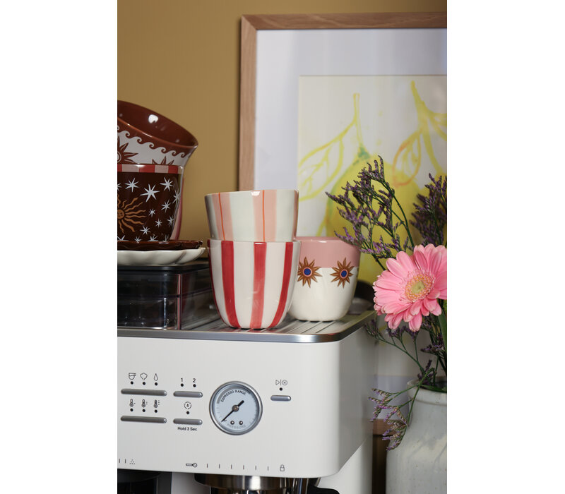 Cup Stars with Pink Stripe