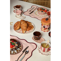 Large Round Plate with Pink Sun