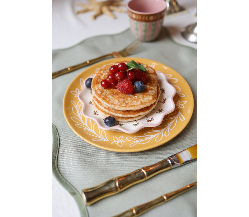 Bord Geel Blad met Blauwe Ster