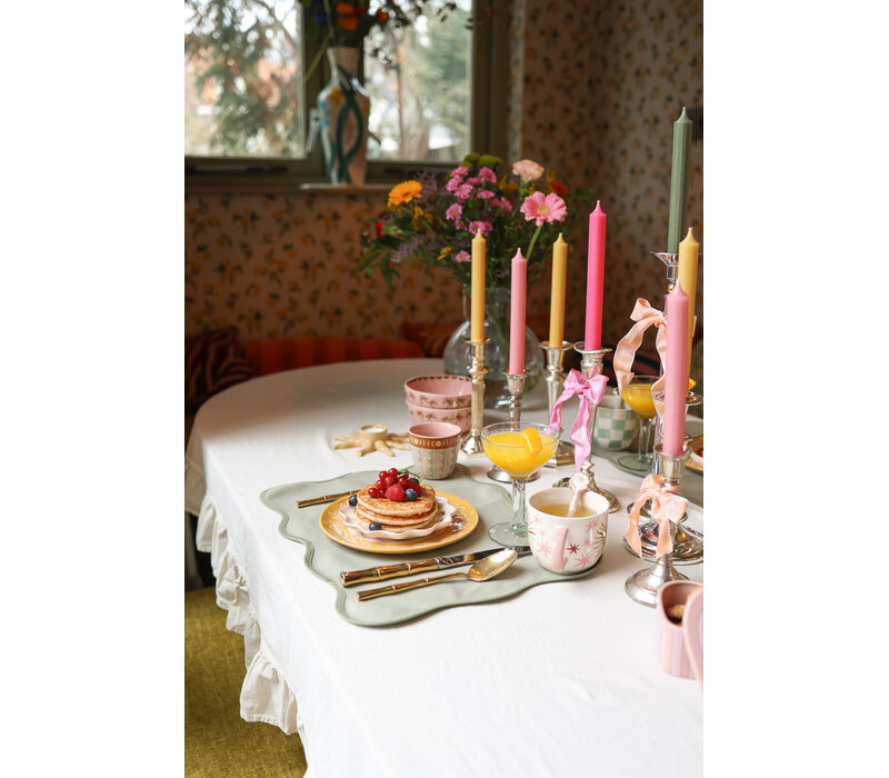 Plate Yellow Leaf with Blue Star