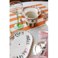 Oval Plate Flowers and Rabbits