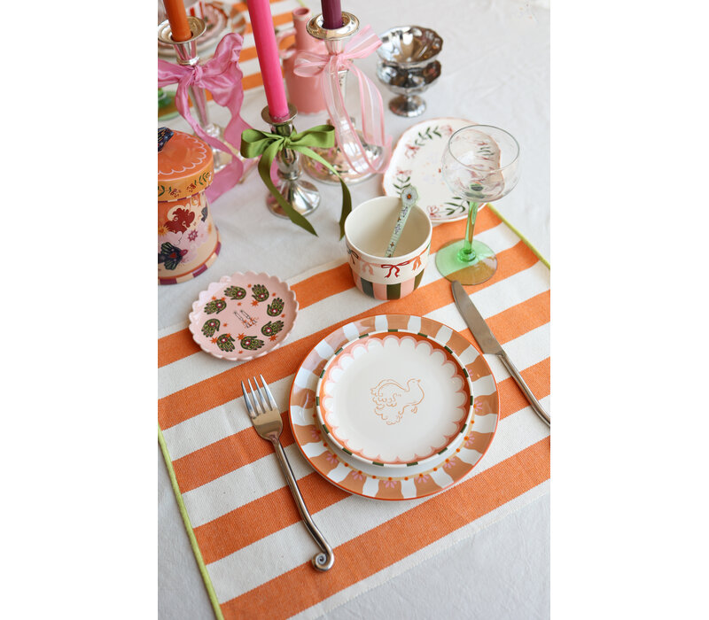 Serving Plate Orange Bird