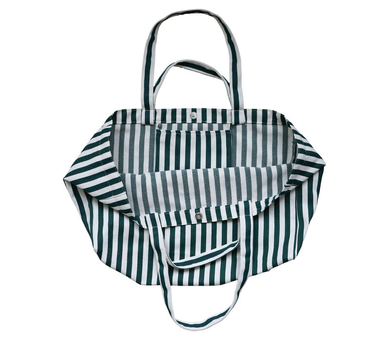 Green Striped Tote Bag