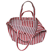 Grote Rood Gestreepte Tote Bag