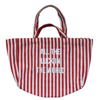 Grote Red Striped Tote Bag