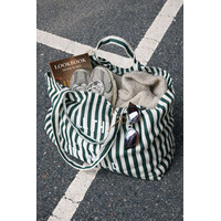 Groen Gestreepte Tote Bag