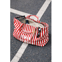 Grote Rood Gestreepte Tote Bag