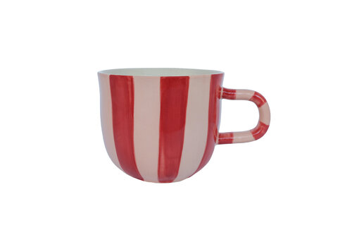 Mug Pink Stripes Handpainted
