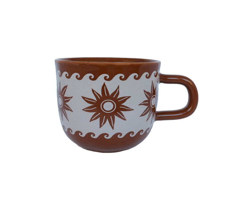 Mug Stars and Waves Brown