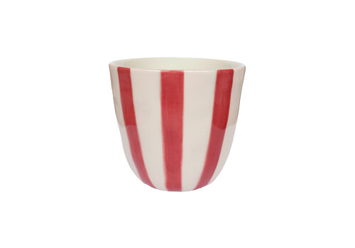 Cup Pink Stripes Handpainted