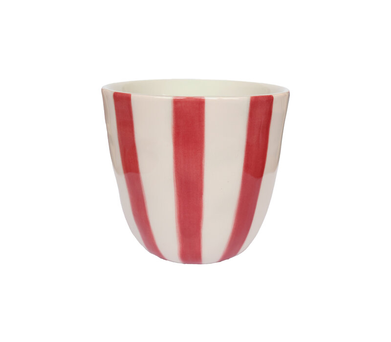 Cup Pink Stripes Handpainted