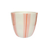 Cup Pink and Orange Stripes Handpainted