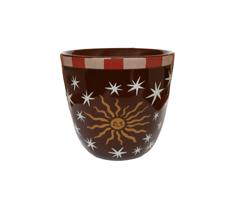 Cup Brown with Sun and Stars