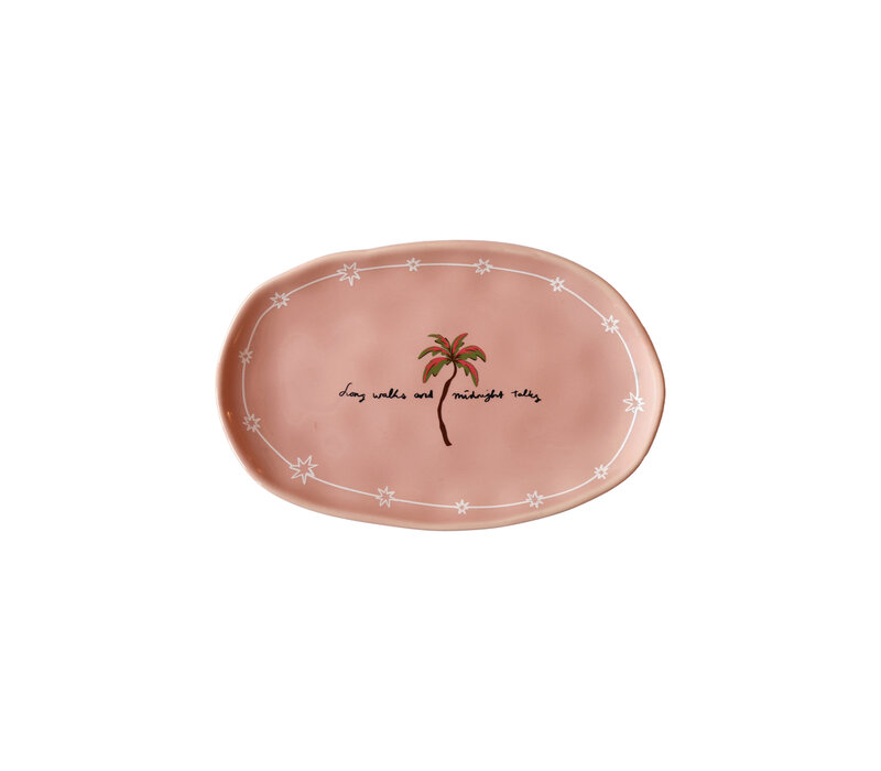 Oval Plate Palmtree and Midnight Talks