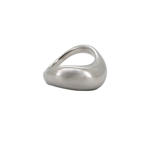Large Organic Ring Silverplated 